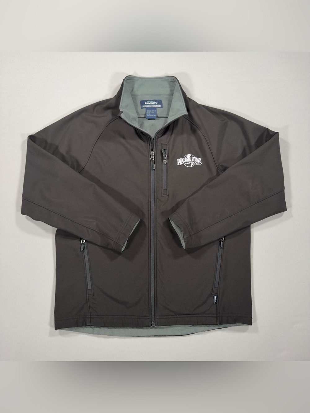 Universal Studios Hollywood Jacket Mens Medium Landway Soft Shell Black Fleece